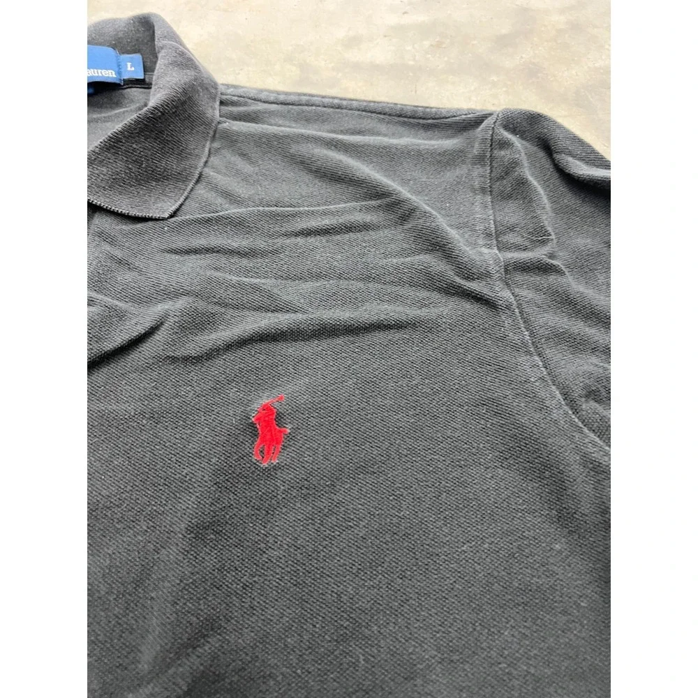 Polo By Ralph Lauren Polo Shirt Mens Large Black Pony Logo Long Sleeve Collared